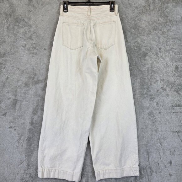 Banana Republic Jeans Womens 26 Ecru High-Rise Relaxed Wide Leg Premium Denim - Picture 8 of 13